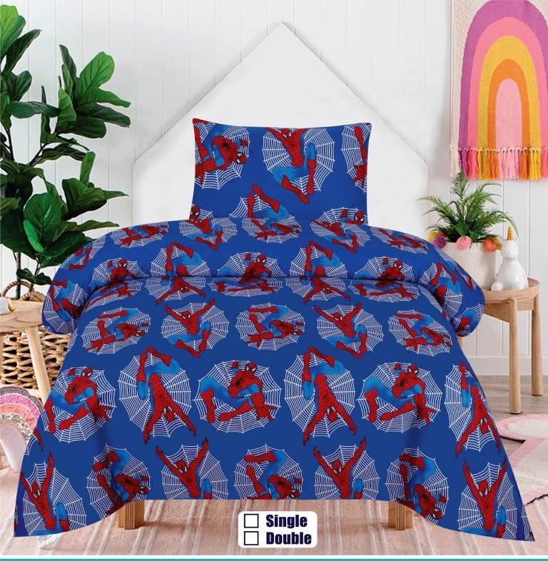 Spiderman blue bedsheet