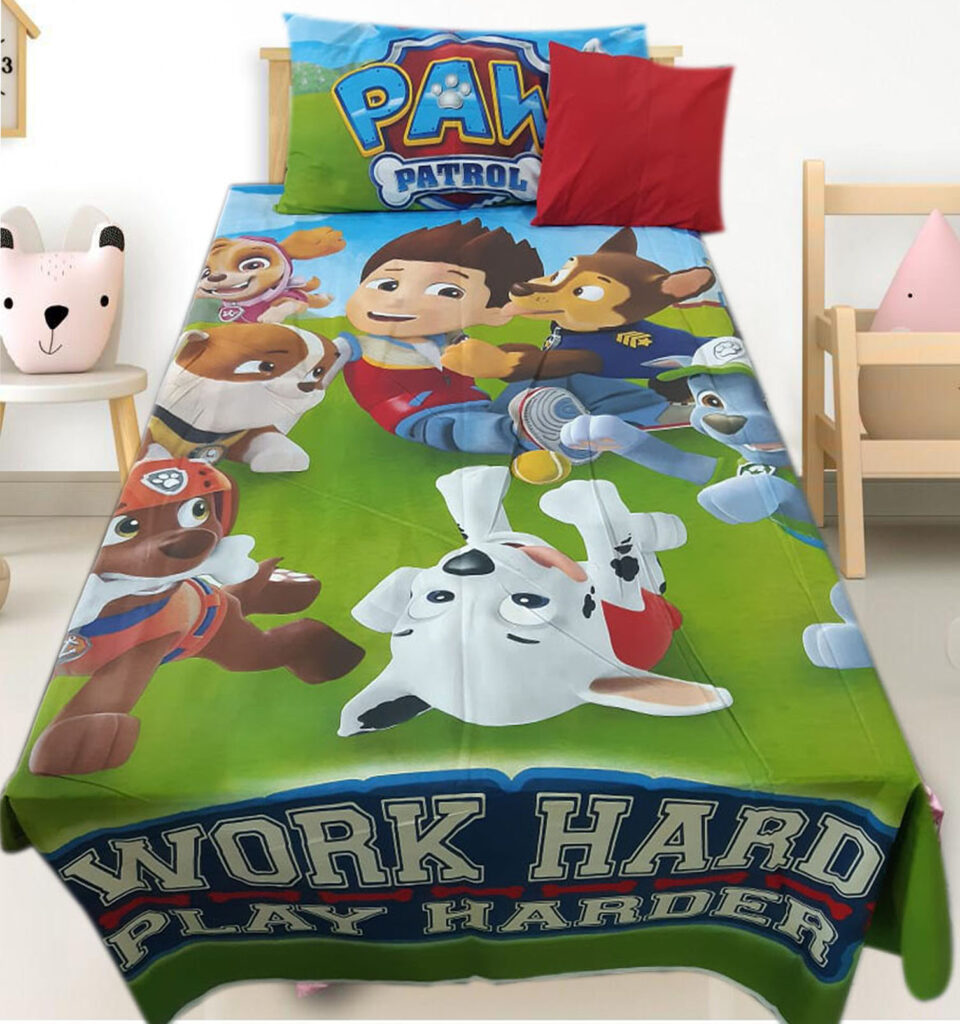 paw patrol green kids bedset